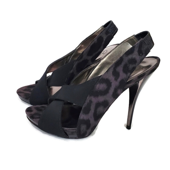 Carlos by Carlos Santana Legacy 2 Leopard Leather Slingback Heels Size 6.5 NWT - Picture 2 of 9